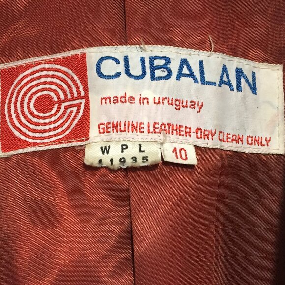 VINTAGE CUBALAN BELTED LEATHER JACKETS SIZE 10 - Picture 15 of 15